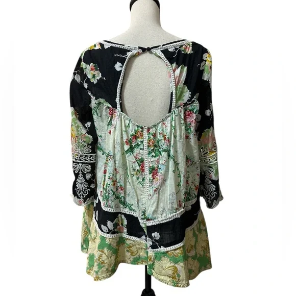 Anthropologie Vanessa Virginia Prateria Boho Baby Doll Swing Top Tunic Sz. 12 - Picture 9 of 13